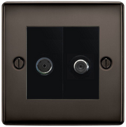BG Nexus Metal Black Nickel TV & Satellite Socket NBN65B by British General (BG-NBN65B)