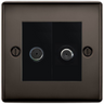 BG Nexus Metal Black Nickel TV & Satellite Socket NBN65B by British General (BG-NBN65B)