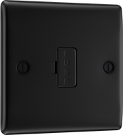 BG NFB54 Nexus Metal Matt Black 13A Unswitched Fused Spur Unit by British General (BG-NFB54-Shopify-SA_1)