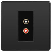 BG Evolve Black Chrome Euro Module RCA X 2 Outlet PCDBCRCA2B by British General (BG-PCDBCRCA2B)