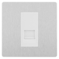 BG Evolve Brushed Steel Single Secondary Telephone Socket, Screw Terminal - White Insert