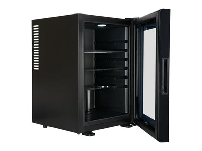Corby Eton 40L Glass Minibar in Black with Black interior - UK Plug