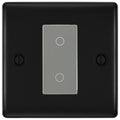 BG Nexus Matt Black Single Master Touch Dimmer Switch Grey Insert