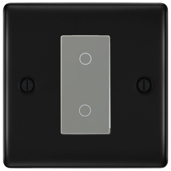 BG Nexus Matt Black Single Master Touch Dimmer Switch Grey Insert