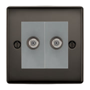 BG Nexus Metal Black Nickel Double Satellite Socket NBN642G by British General (BG-NBN642G)