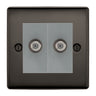 BG Nexus Metal Black Nickel Double Satellite Socket NBN642G by British General (BG-NBN642G)