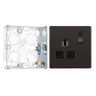BG Screwless Black Nickel 13A Single Socket FBN21B with 25mm Steel Back Box
