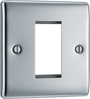 BG Electrical NPCEMS1 Euro Module Nexus Metal 1 Module Square Front Plate by British General (BG-NPCEMS1-Shopify-SA_1)