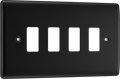 BG RNFB4 Nexus Metal Matt Black 4 Module Grid Front Plate