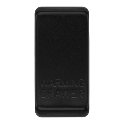 BG RRWDFB Matt Black 20 Amp Double Pole Appliance Grid Switch Labelled Warming Drawer