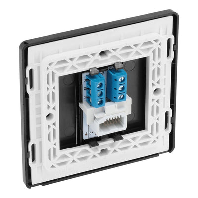 BG Evolve Matt Grey 1 Gang Secondary Telephone Outlet PCDMGBTS1B with 35mm Steel Back Box