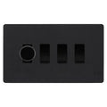 BG Evolve Matt Black 4 Gang Switch 1x Trailing Edge LED Dimmer 3x Intermediate Custom Grid Switch