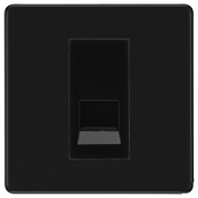 BG Evolve Matt Black Single Secondary Telephone Socket, Screw Terminal - Black Insert by British General (BG-PCDMBEMS1B+EMBTSSB)