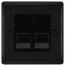 BG Nexus Matt Black Double RJ11 Telephone Socket NFBRJ112 - Black Insert by British General (BG-NFBRJ112B)
