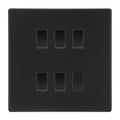 BG Matt Black Screwless 5 Gang 2 Way Custom Grid Light Switch with Back Box Included