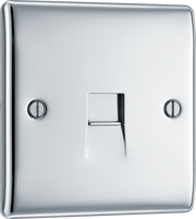Newlec British General NPCBTM1 Nexus Metal Polished Chrome 1 Gang Master Telephone Socket by Newlec (Newlec-BG-NPCBTM1-Shopify_1)