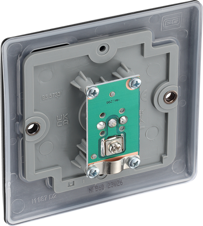 BG NFB60 Nexus Metal Matt Black 1 Gang TV or FM Coaxial Aerial Connector