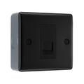 BG Nexus Metal Matt Black 1 Gang Master Telephone Socket & Pattress Back Box