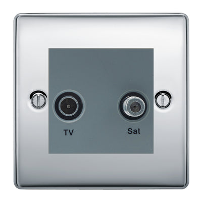 BG Nexus Metal Polished Chrome TV & Satellite Socket NPCTVSATG