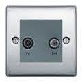 BG Nexus Metal Polished Chrome TV & Satellite Socket NPCTVSATG