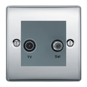 BG Nexus Metal Polished Chrome TV & Satellite Socket NPCTVSATG by British General (BG-NPCTVSATG)