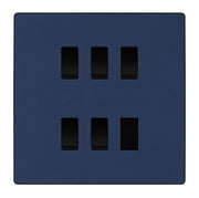BG Evolve Matt Blue 5 Gang Custom Grid Light Switch with Back Box Included by British General (BG-Evolve-DB-5G-CUSTOM-LIGHT-SWITCH)