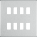 BG Electrical RFBS8 Nexus Grid Brushed Steel Screwless Front Plate 8 Module