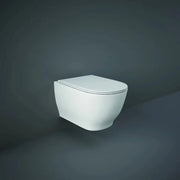 RAK Ceramics Moon Rimless Wall Hung WC Pan With Hidden Fixations - White - HAR19AWHA