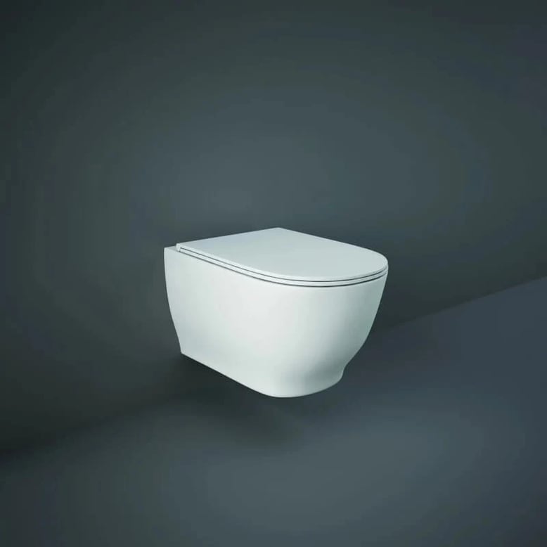 RAK Ceramics Moon Rimless Wall Hung WC Pan With Hidden Fixations - White - HAR19AWHA
