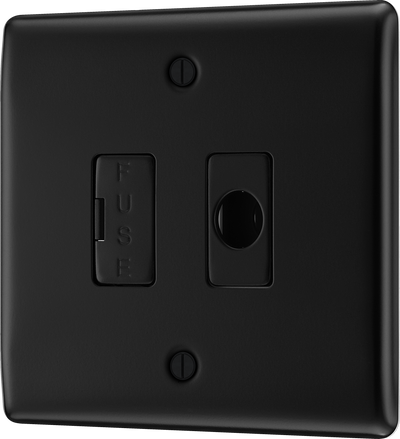 BG NFB55 Nexus Metal Matt Black 13A Flex Outlet Unswitched Fused Spur Unit