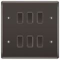 BG Black Nickel 6 Gang 2 Way Custom Grid Light Switch with Back Box Included