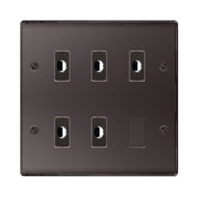BG Nexus Metal Black Nickel 5 Gang Flex Outlet Socket by British General (BG-NEXUS-BN-5G-FLEX-OUTLET-SOCKET)