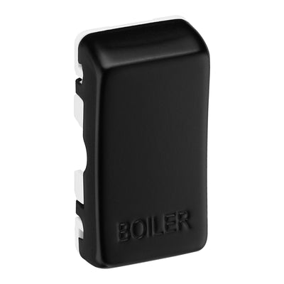 BG RRBLFB Matt Black 20 Amp Double Pole Appliance Grid Switch Labelled Boiler