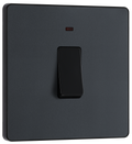 BG Evolve PCDMG31B Matt Grey 20A 2 Pole LED Switch - Black Insert