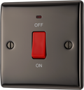 BG NBN74 Nexus Metal Black Nickel 45A 2 Pole Neon Cooker Switch
