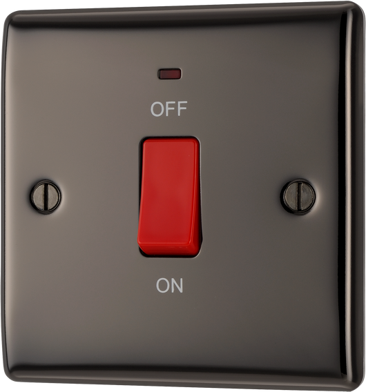 NBN74 Front - This 45A double pole switch with indicator from British General is ideal for use with cookers and ovens.