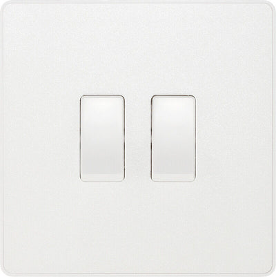 Switches: BG Evolve Pearlescent White Screwless Switches & Sockets White Insert Full Range PCDCL12W - Single Light Switch 20A by British General (BG-EVOLVE-PEARLESCENT-WHITE-PCDCL12W)