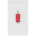 BG 872 Moulded Round Edge | White | 2 Gang 45A 2 Pole Neon Cooker Switch