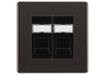 BG Screwless Black Nickel 2 Gang RJ45 Data Socket FBNRJ452B Black Inserts by British General (BG-FBNRJ452B)
