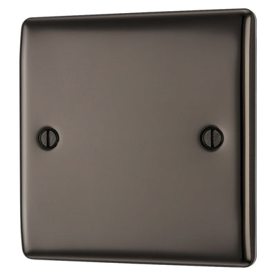 BG Nexus Black Nickle Single Blanking Plate NBN94 with 35mm Steel Back Box