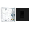 BG Screwless Matt Black Single Secondary Telephone Socket FFBBTS1 with 25mm Steel Back Box