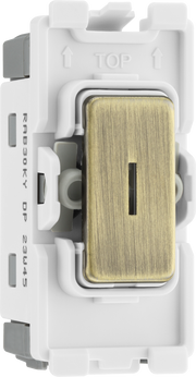 BG RAB30KY Nexus Grid Antique Brass 20A 2 Pole Key Switch Module by British General (BG-RAB30KY)