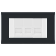 BG Part M 3 Gang Master Telephone Socket, Screw Terminal - White Insert