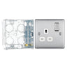 BG Nexus Metal Brushed Steel 13A Single Switched Socket NBS21W with 35mm Steel Back Box