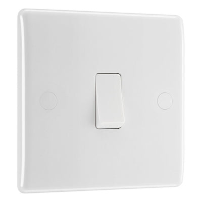 BG Nexus 800 Series 1 Gang 2 Way 20A 16AX Light Switch & 50mm Pattress Back Box