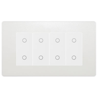 BG Evolve Pearlescent White Screwless Quad Secondary Touch Dimmer Switch PCDCLTDS4W by British General (BG-PCDCLTDS4W)