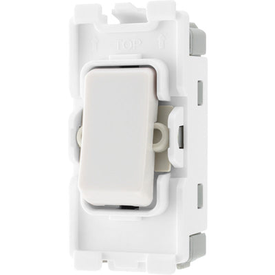 BG R14 Nexus Grid White 20A 20AX 1 Way 1 Pole Retractive PRESS Switch Module by British General (BG-R14)