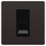 BG Screwless Black Nickel Single Secondary Telephone Socket, Screw Terminal - Black Insert by British General (BG-FBNEMS1+EMBTSSB)