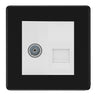 BG Screwless Matt Black TV Aerial & Master Telephone Socket — White Insert by British General