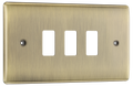 BG RNAB3 Nexus Metal Antique Brass 3 Module Grid Front Plate